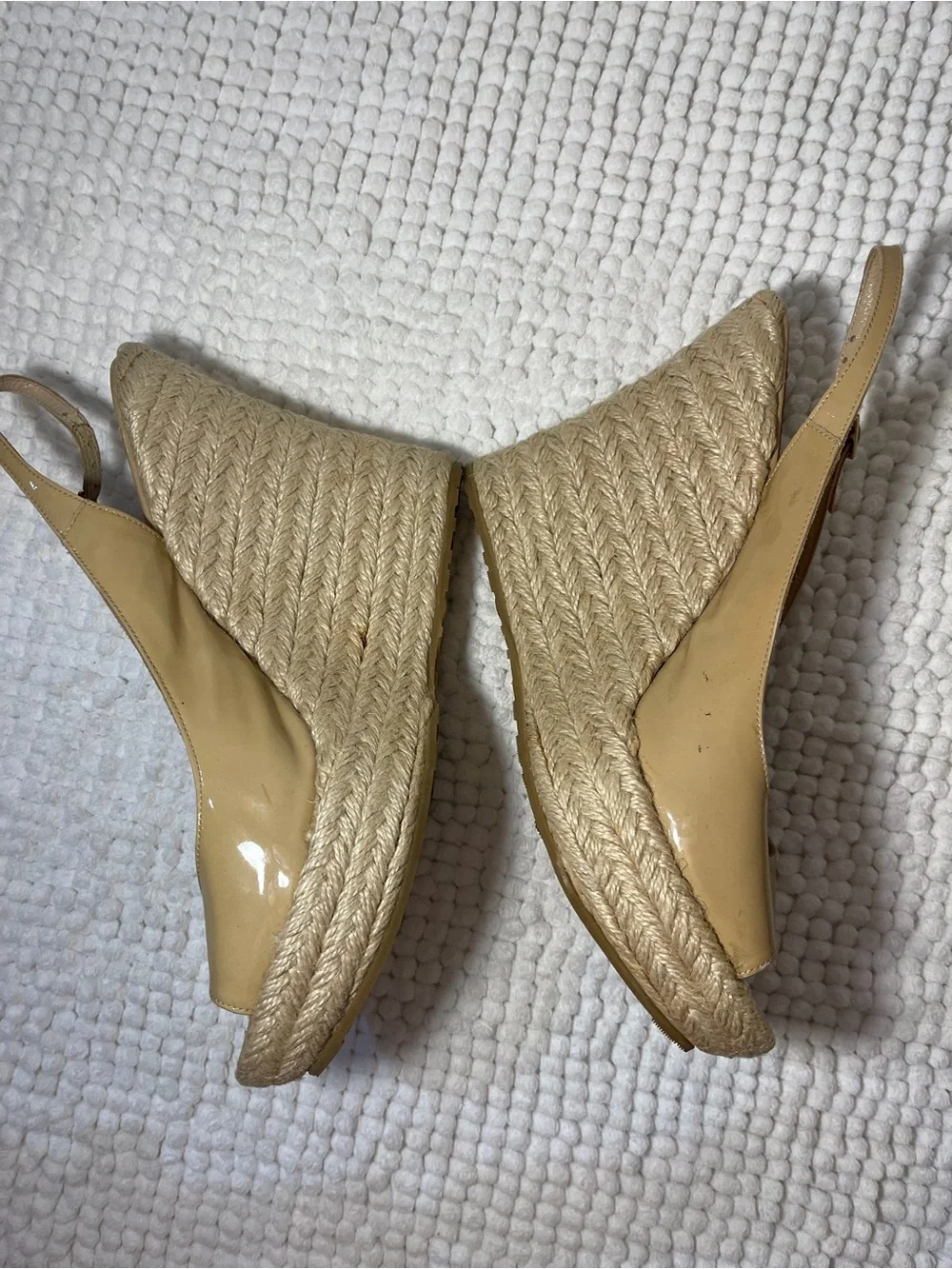 Jimmy Choo Cream Leather Espadrille Slingback Wedges